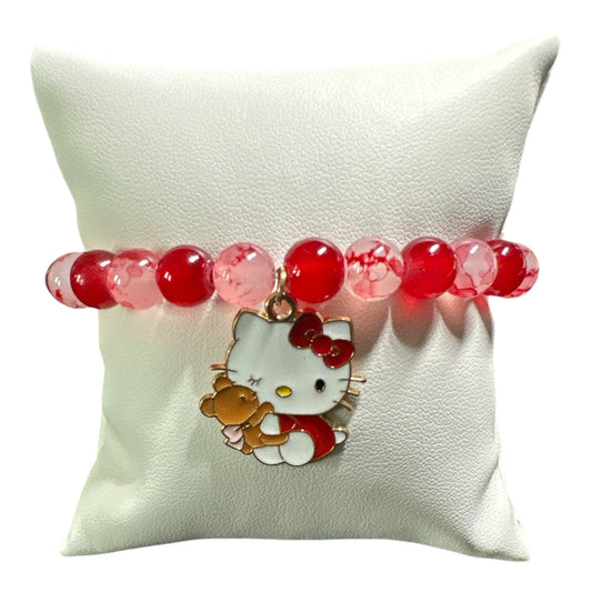 Hello Kitty Glass Bead 8mm and 7.5in