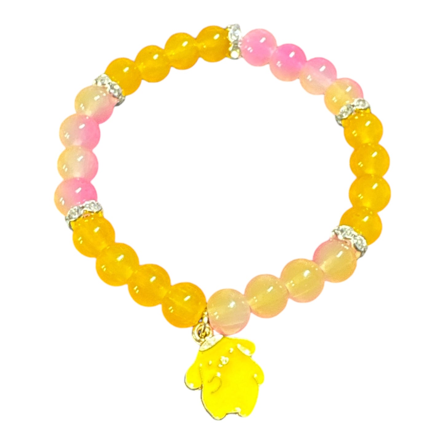 Pompompurin Glass Bead 8mm with Crystal 7.5in