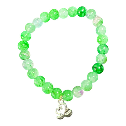 Glass Bead with Charm 8mm and 7.5in