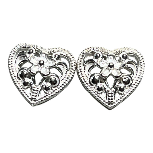 Silver Earrings Heart-Shaped Studs