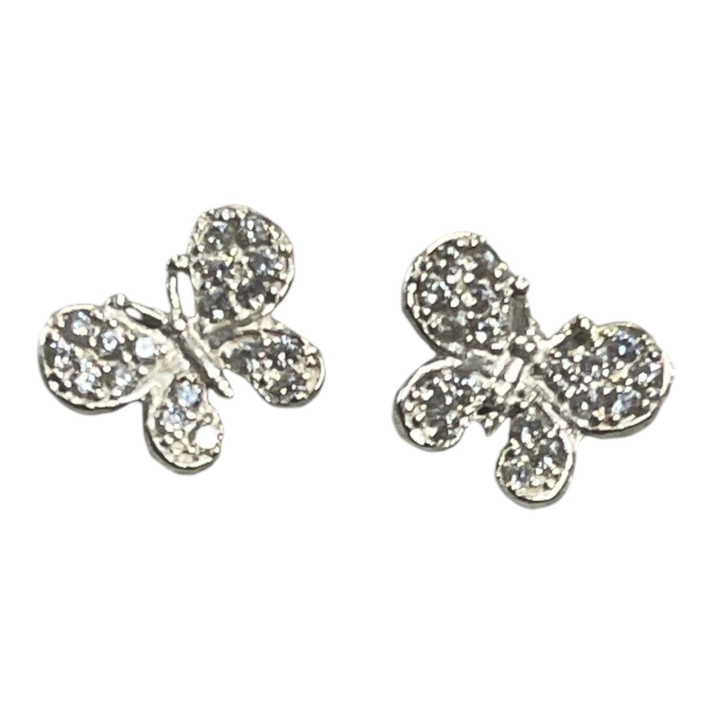 Silver Earrings Butterfly Studs