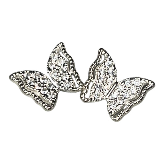 Silver Earrings Butterfly Studs