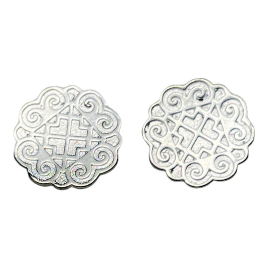 Silver Earrings Elephant Print Studs