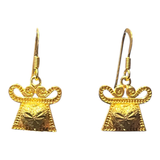 Silver Earrings 24K Gold Plated Pya Hooks