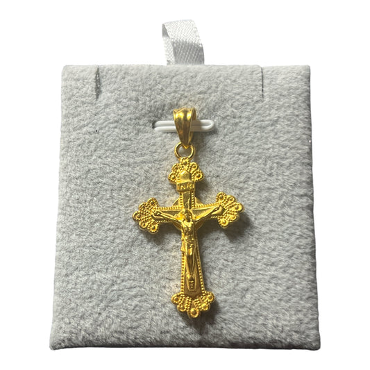 Silver Pendant 24K Gold Plated Cross