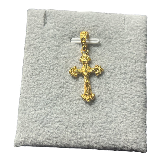 Silver Pendant 24K Gold Plated Cross