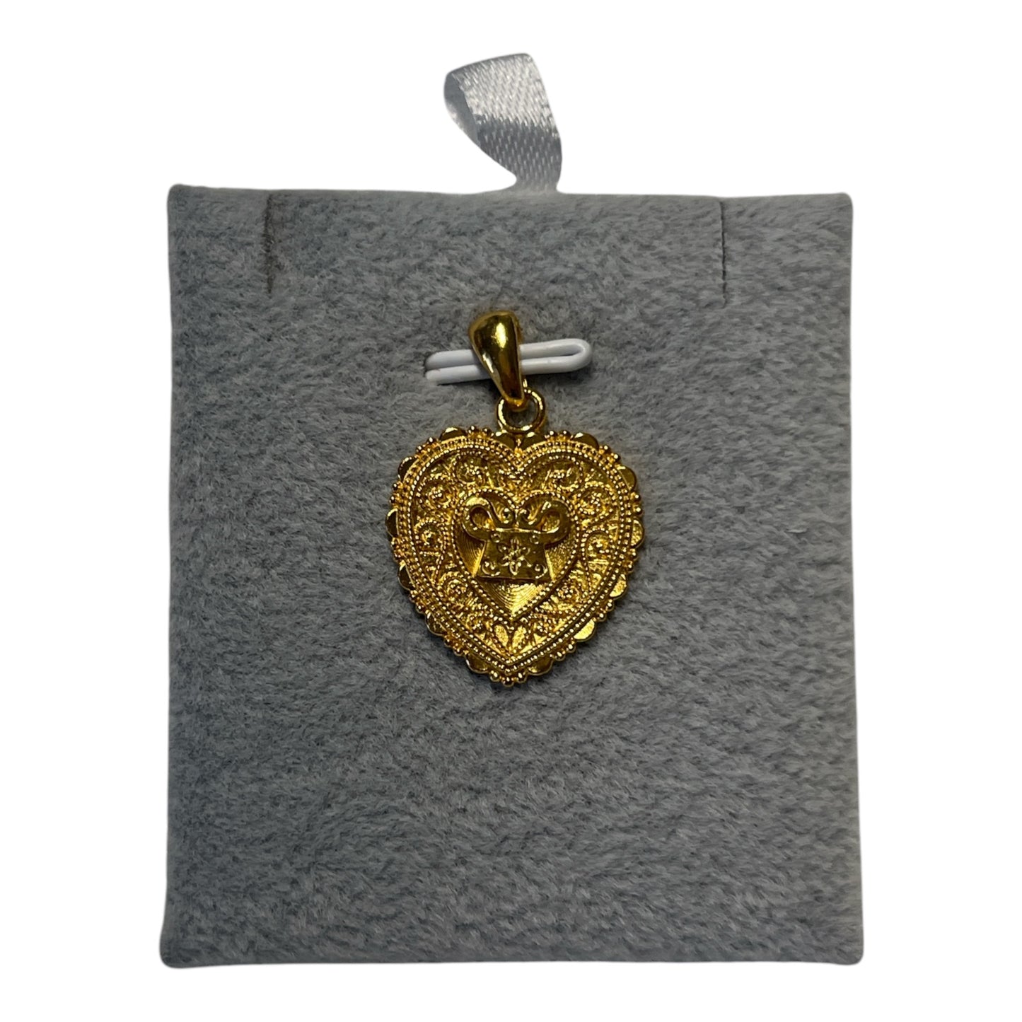 Silver Pendant 24K Gold Pya Heart