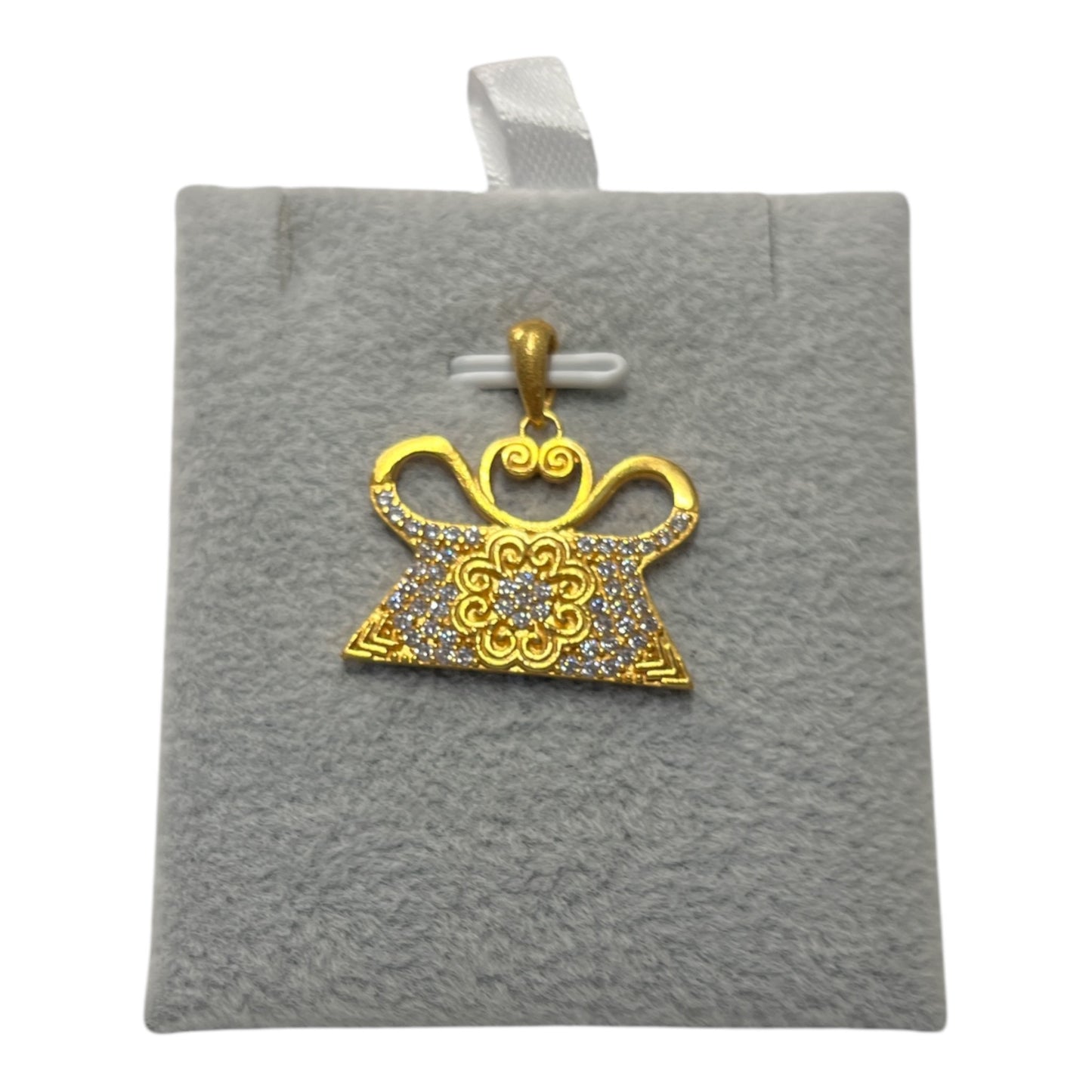 Silver Pendant 24K Gold Elephant Print Pya